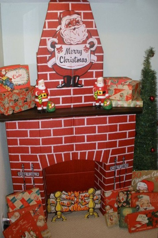 DIY Christmas Fireplace
 11 best Cardboard fireplaces images on Pinterest