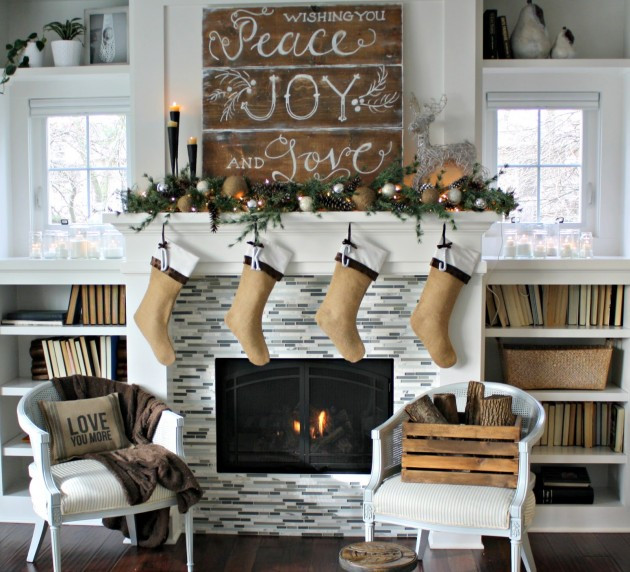 Diy Christmas Fireplace Decorations
 26 Amazing DIY Fireplace Mantel Christmas Makeovers
