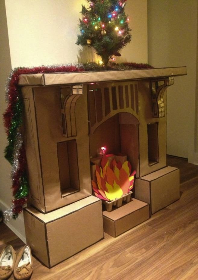 Diy Christmas Fireplace
 25 Best Ideas about Cardboard Fireplace on Pinterest