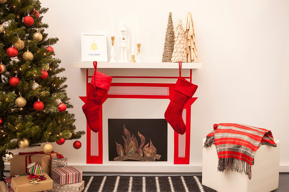 DIY Christmas Fireplace
 No Fireplace No Problem Make e Out of Washi Tape