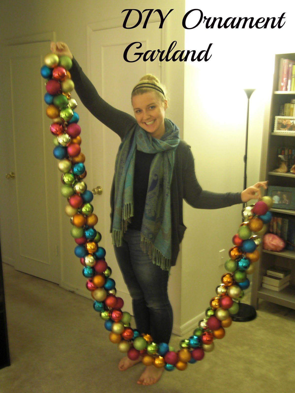 DIY Christmas Garland
 Upside Down Grace DIY Holiday Ornament Garland