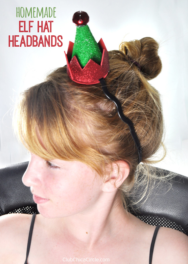 DIY Christmas Hat
 Cute Homemade Santa and Elf Headbands