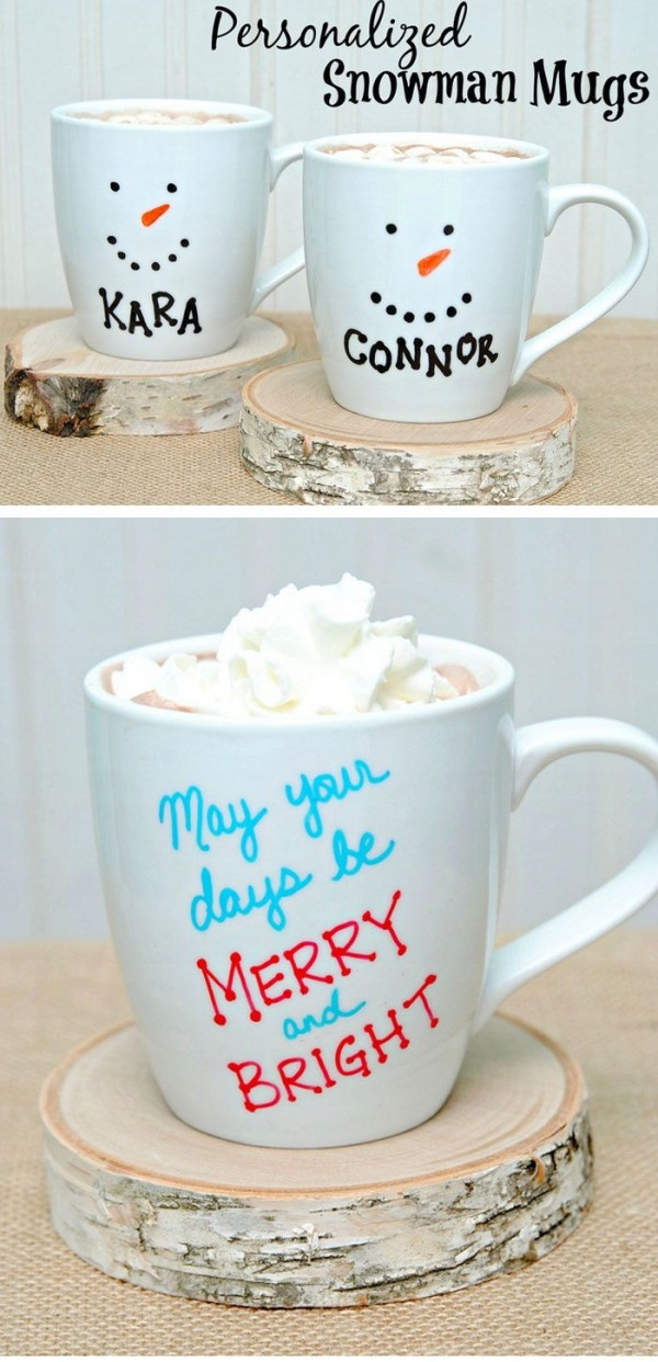 DIY Christmas Mugs
 Personalized Snowman Mugs