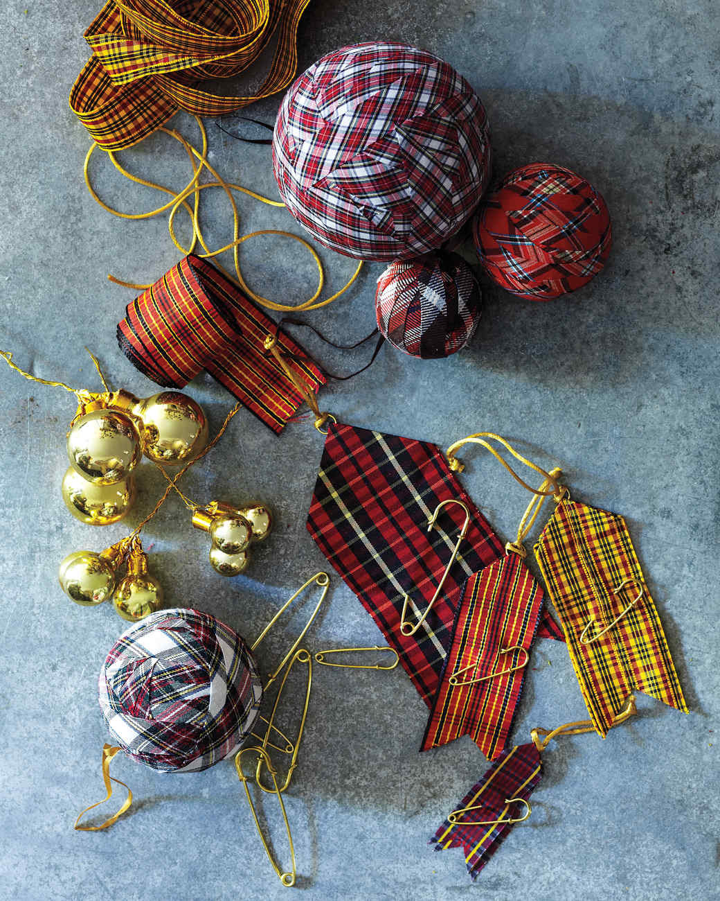 DIY Christmas Ornaments Martha Stewart
 Plaid Ball Ornaments