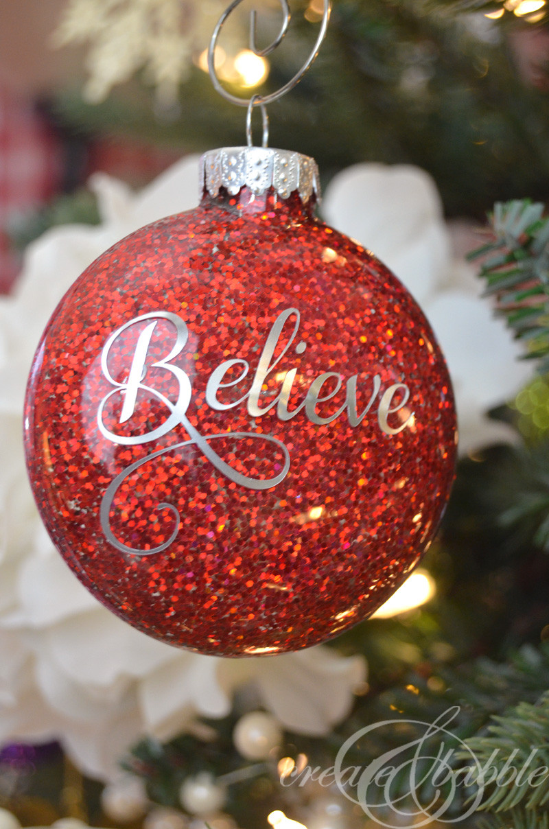DIY Christmas Ornaments With Pictures
 DIY Glitter Christmas Ornaments Create and Babble