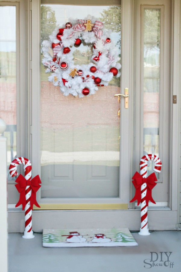 DIY Christmas Outdoor Decorations
 Lighted PVC Candy Canes DIY Christmas Home Decor DIY