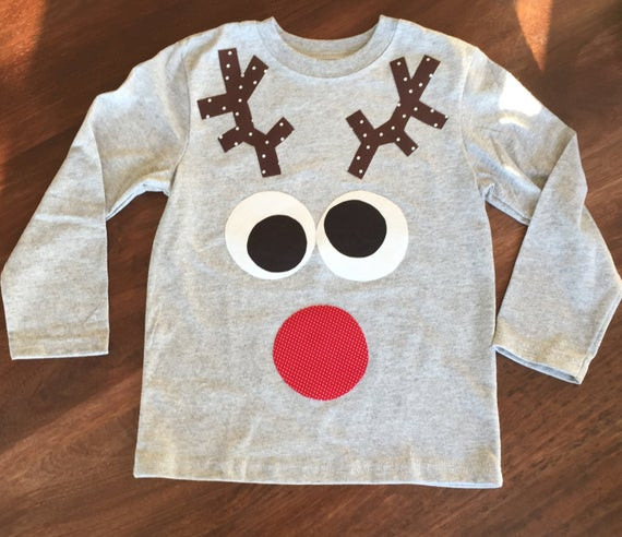 DIY Christmas Shirts
 Kids Silly Reindeer Shirt Custom Size Shirt Color Sleeve