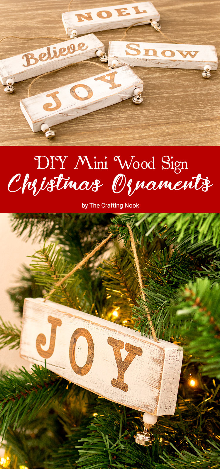 DIY Christmas Signs
 DIY Mini Wood Sign Christmas Ornaments