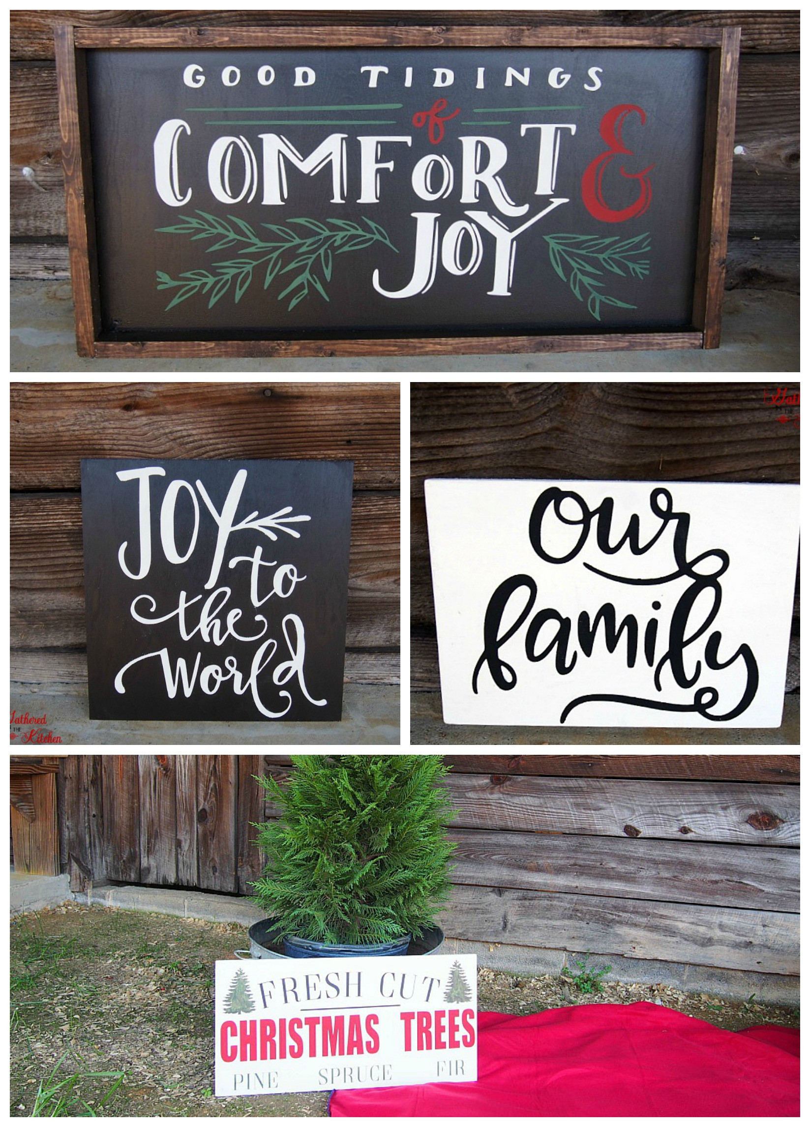 DIY Christmas Signs
 DIY Christmas Themed Winter Wooden Signs Gathered In The