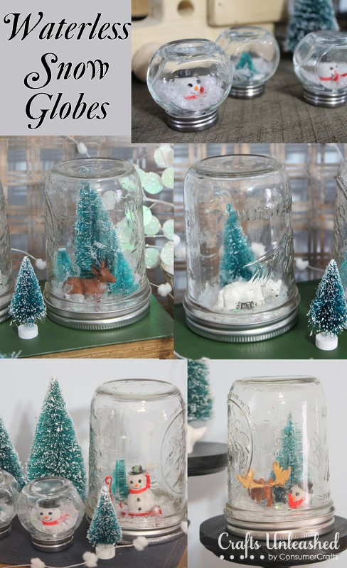 DIY Christmas Snow Globe
 Waterless Homemade Snow Globes