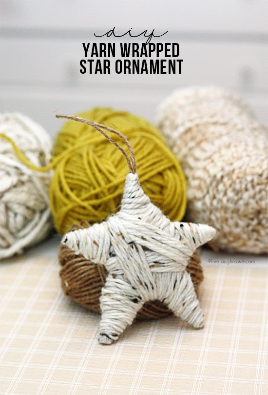 DIY Christmas Star
 Yarn Wrapped Star Ornament Live Laugh Rowe