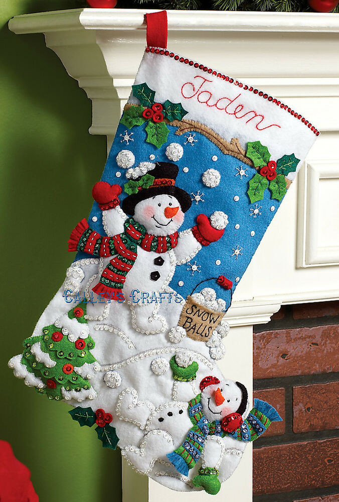 DIY Christmas Stocking Kit
 Bucilla Snowman Games 18" Felt Christmas Stocking Kit