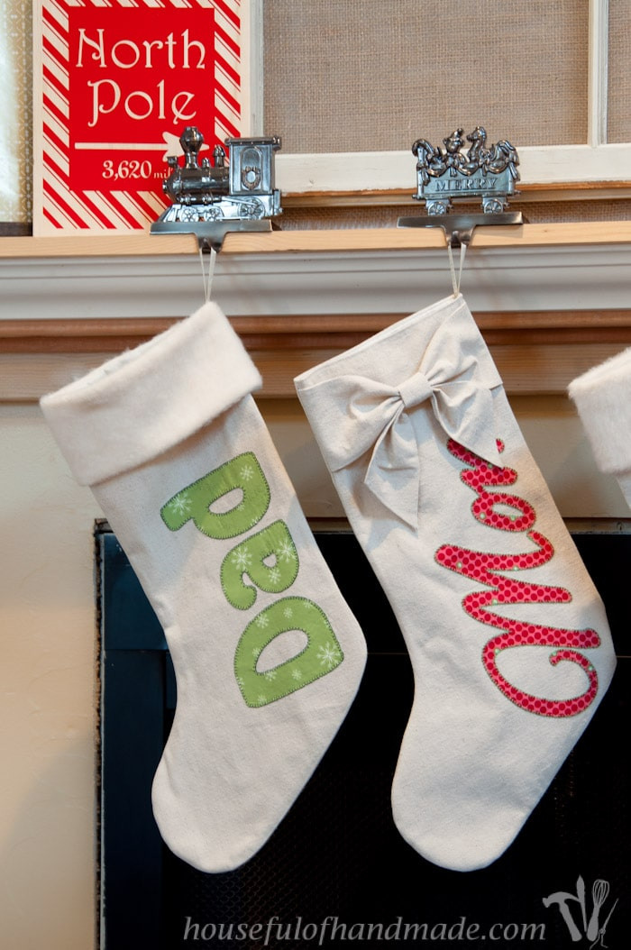 DIY Christmas Stocking
 DIY Personalized Drop Cloth Christmas Stockings a