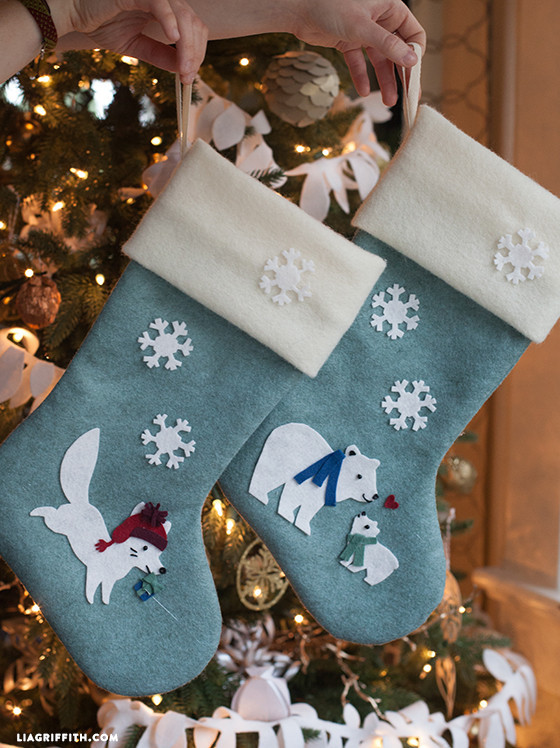 DIY Christmas Stocking Pattern
 DIY Felt Christmas Stockings Lia Griffith