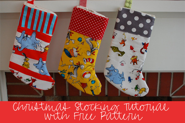 DIY Christmas Stocking Pattern
 Sewing Tutorial with Free Pattern DIY Christmas Stockings