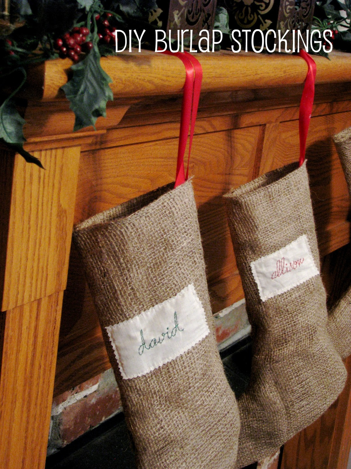 DIY Christmas Stockings
 that s mellifluous DIY burlap stockings