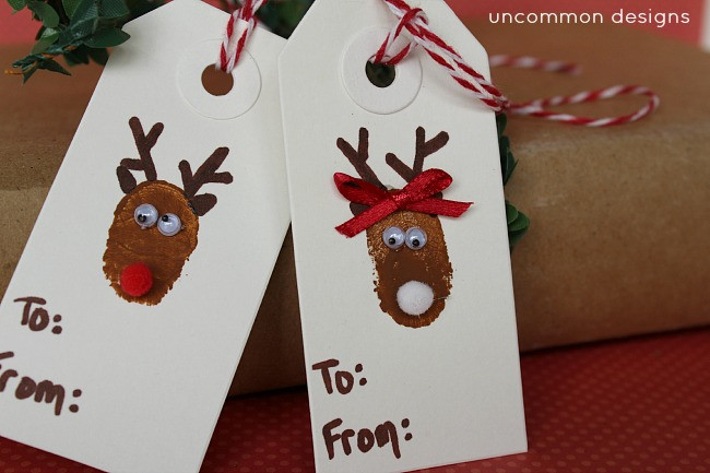 DIY Christmas Tags
 DIY Reindeer and Snowman Thumbprint Christmas Tags A