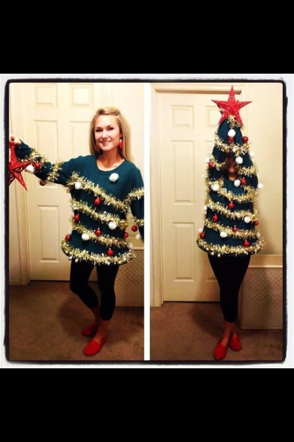 DIY Christmas Tree Costumes
 Christmas Tree DIY Costume Great alternative for an ugly