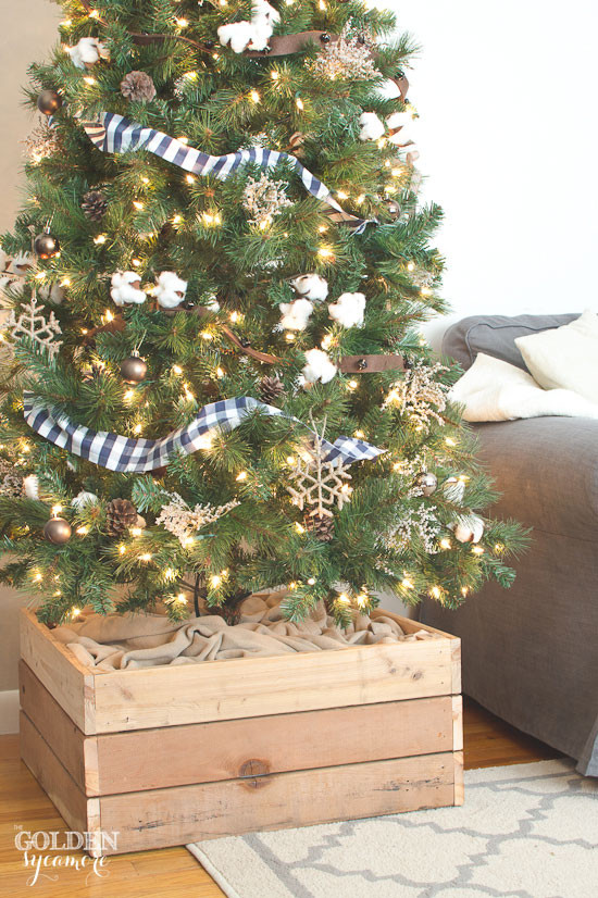 DIY Christmas Tree Stand
 DIY Rustic Christmas Tree Stand Box The Golden Sycamore