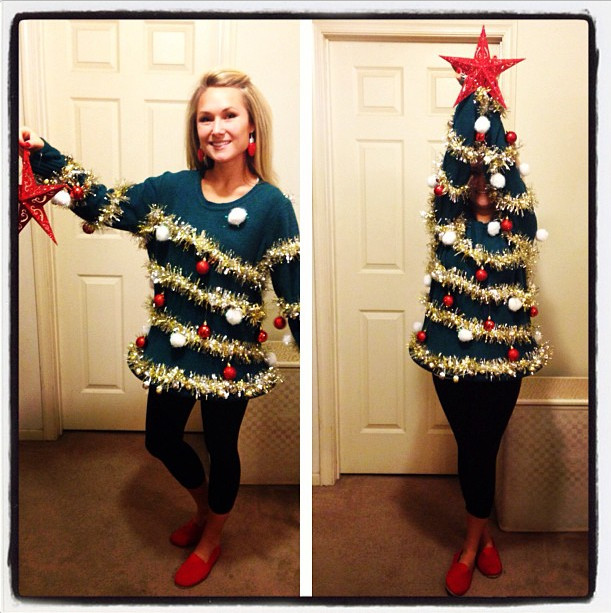 DIY Christmas Tree Sweater
 ADULTS DIY Ugly Christmas Tree Sweater Really Awesome