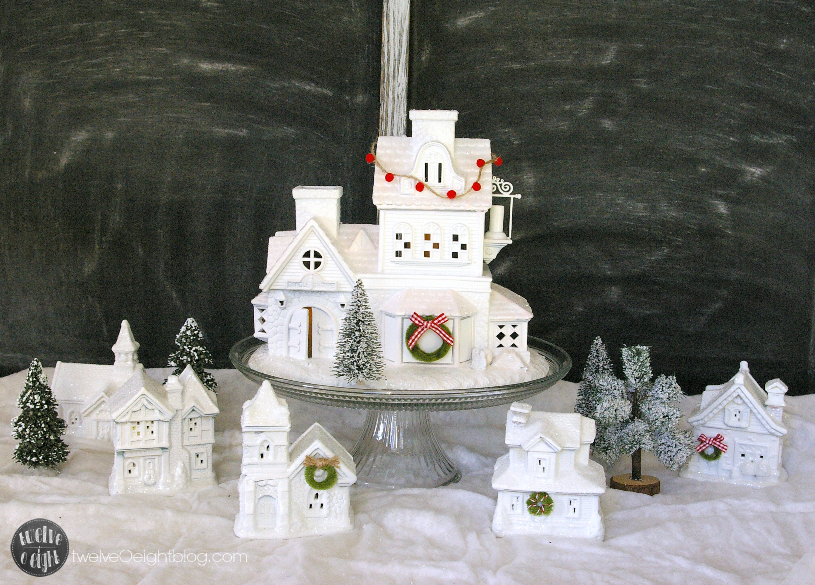 DIY Christmas Villages
 How to Make a Glitter House Village the easy way
