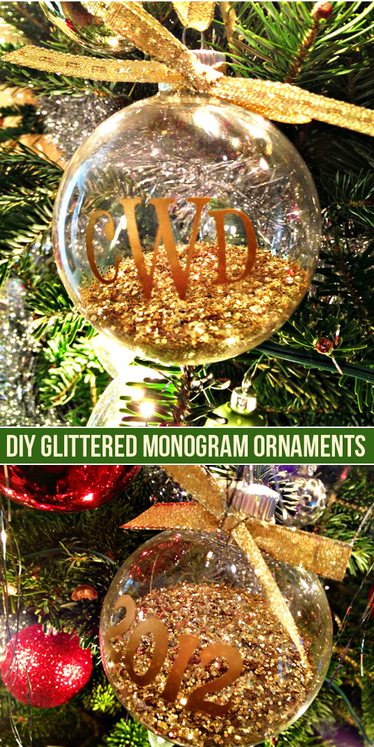DIY Clear Christmas Ornaments
 DIY Monogram Ornaments & Silhouette Black Friday Deals