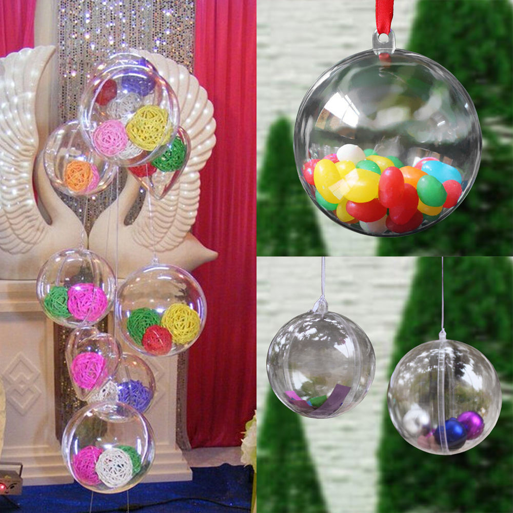 DIY Clear Christmas Ornaments
 100x 2" Clear Plastic Ball DIY Christmas Tree Hanging