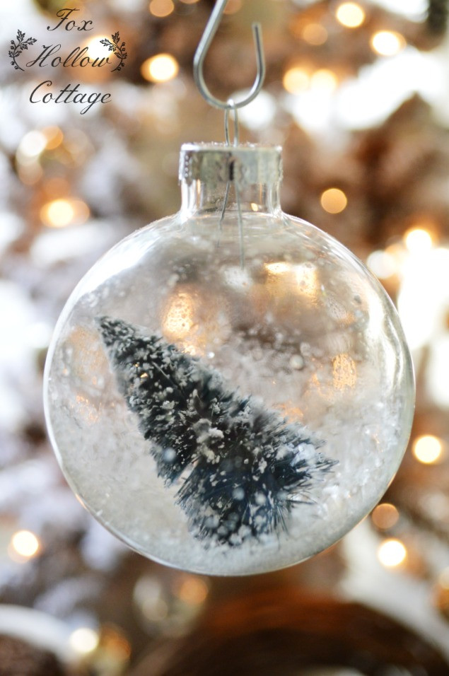 DIY Clear Christmas Ornaments
 Snowed In Vintage Bottle Brush Christmas Tree Ornament