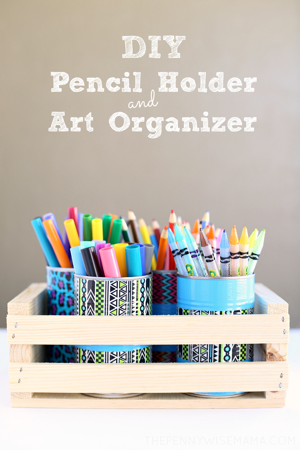 DIY Colored Pencil Organizer
 DIY Duck Tape Pencil Holder & Art Organizer Giveaway