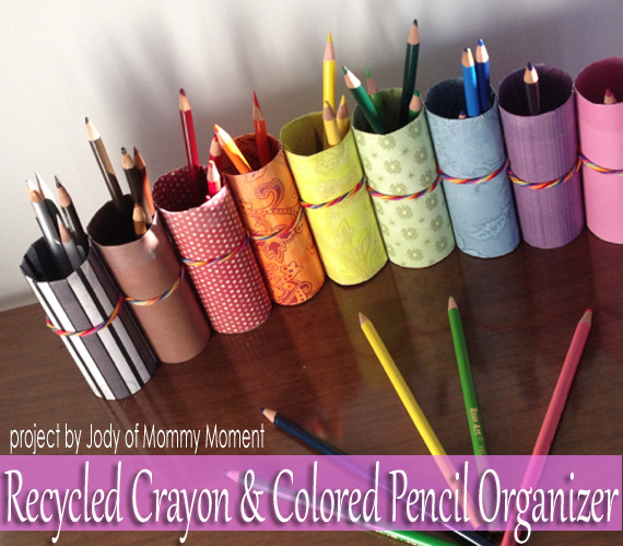 DIY Colored Pencil Organizer
 Make a Recycled TP Roll Crayon & Colored Pencil Organizer