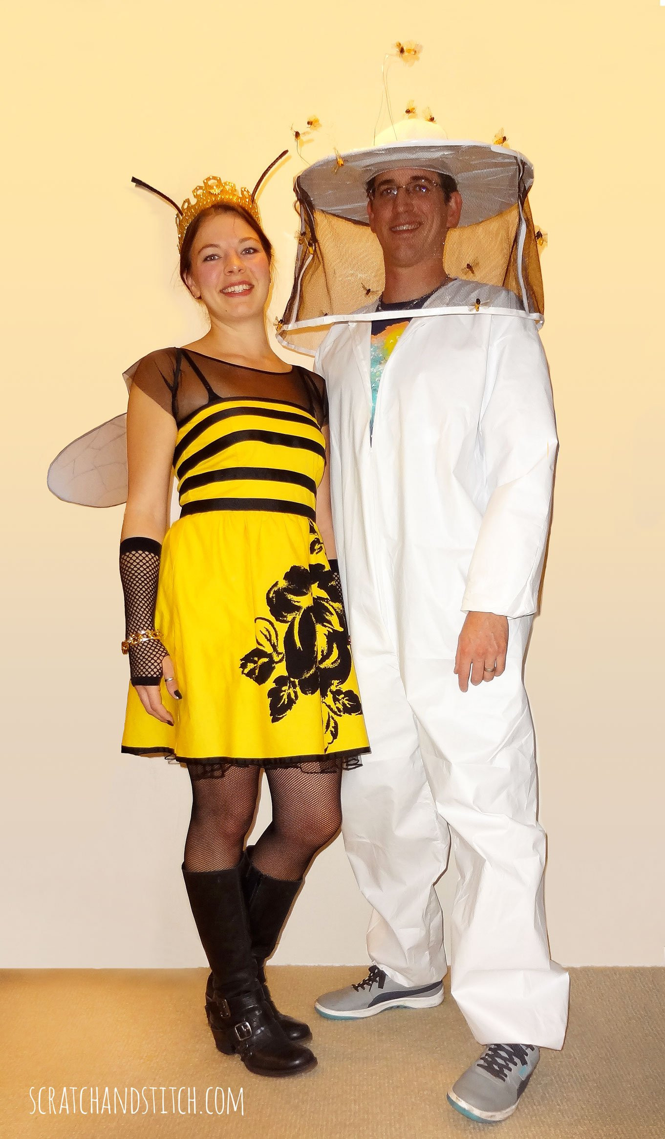 DIY Costume For Couples
 Queen Bee Costume & Beekeeper Costume