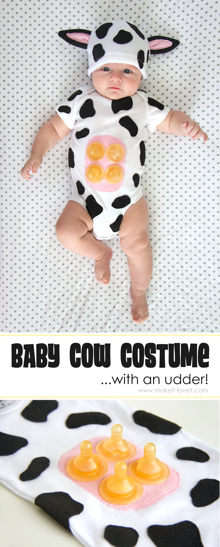 DIY Cow Costume
 Baby Cow Costume with an UDDER