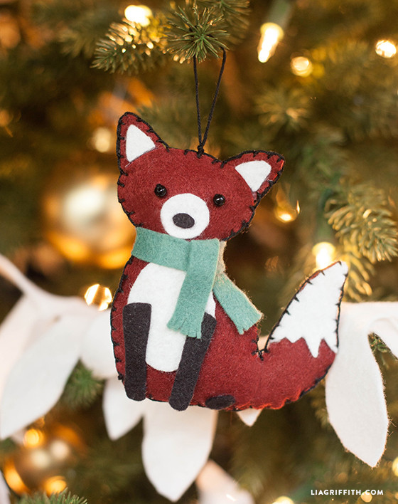 DIY Felt Christmas Ornament
 Fox Animal Felt Ornament Lia Griffith