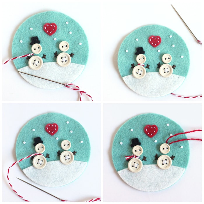 DIY Felt Christmas Ornaments
 Button and Felt DIY Christmas Ornaments Cutesy Crafts