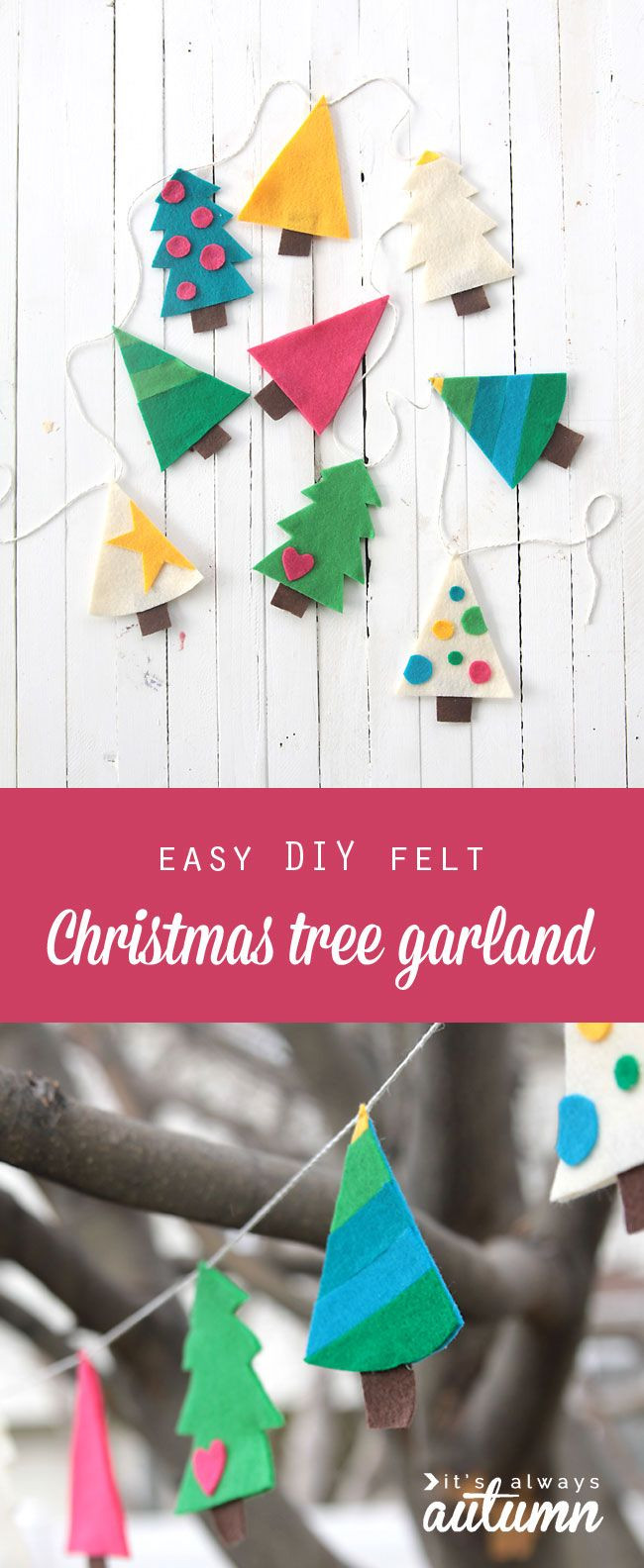 DIY Felt Christmas Tree
 easy DIY felt Christmas tree garland simple holiday