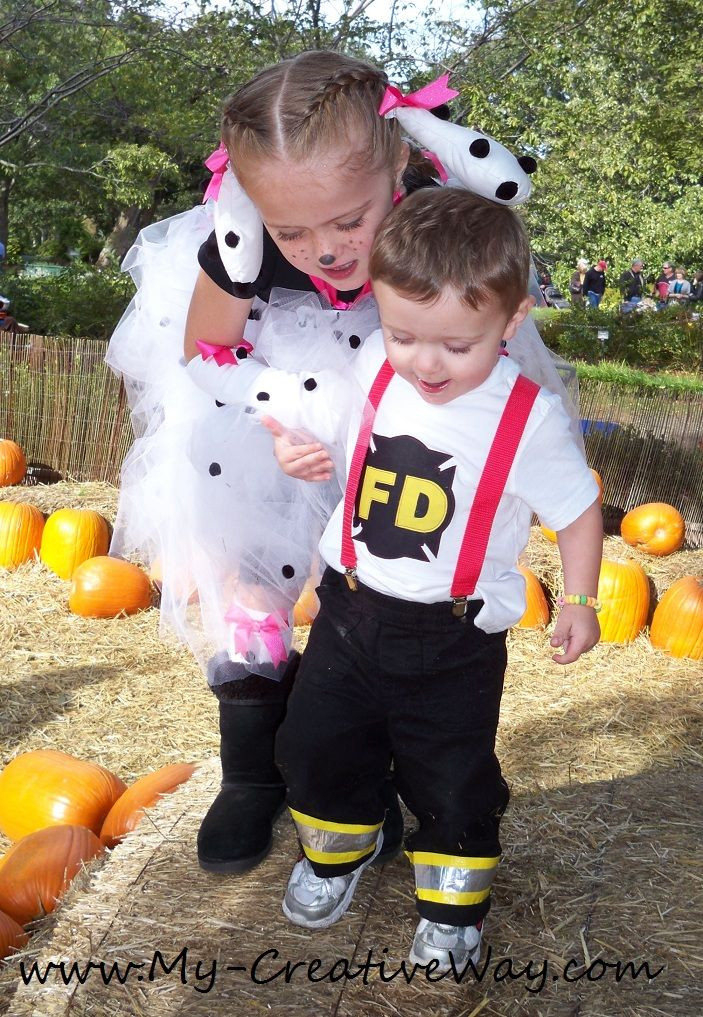 DIY Firefighter Costume
 My Creative Way Kids Firefighter and Dalmatian Costumes