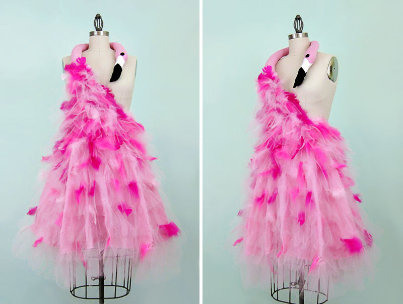 DIY Flamingo Costumes
 Pink Flamingo Costume Avant Garde 50s Inspired Small