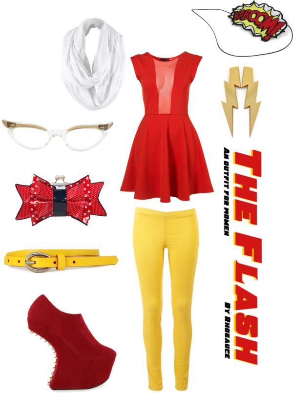 DIY Flash Costume
 "The Flash outfit for women by Rhosauce" by rhosaucey on