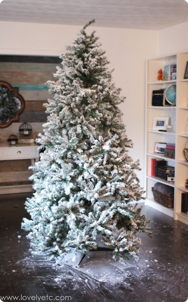 DIY Flocked Christmas Tree
 DIY Flocked Christmas Tree e Year Later Lovely Etc