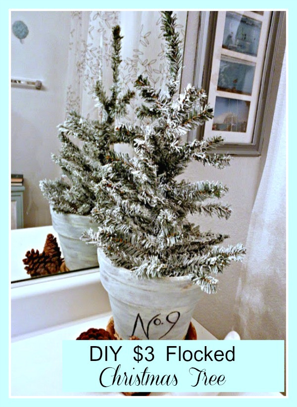 DIY Flocked Christmas Tree
 Under $3 DIY Flocked Christmas Tree