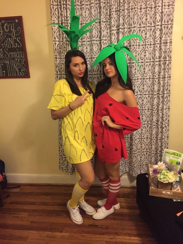 DIY Fruit Costumes
 Halloween fruit costume Strawberry and pineapple