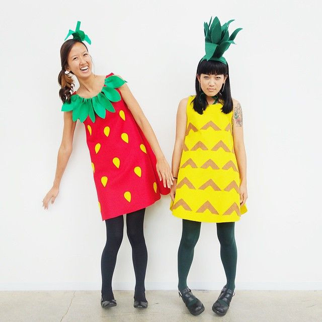 DIY Fruit Costumes
 Halloween Costume Strawberry Pineapple Fruit Stand