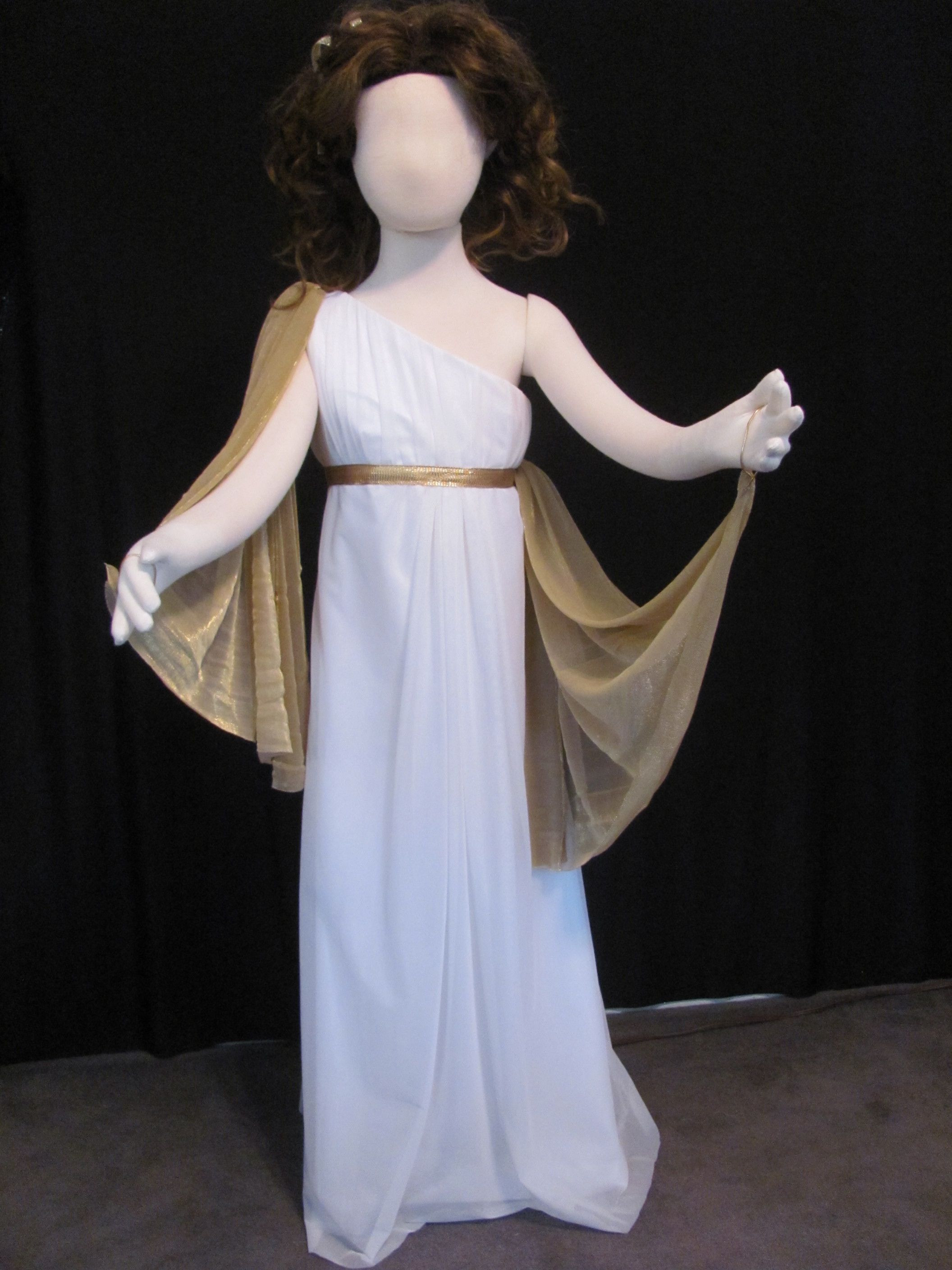 DIY Greek Goddess Costume
 Greek Goddess or Medusa costume for a child The gold wrap