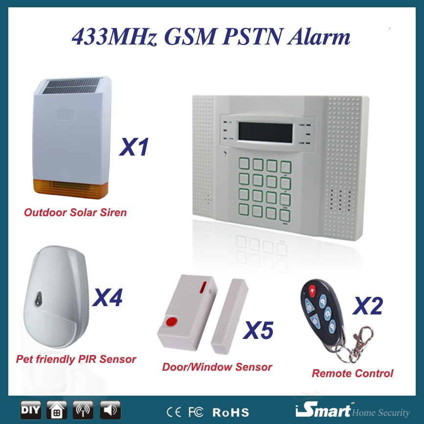 DIY Home Alarm System
 Luxury GSM Alarm Package DIY Home Alarm Security System