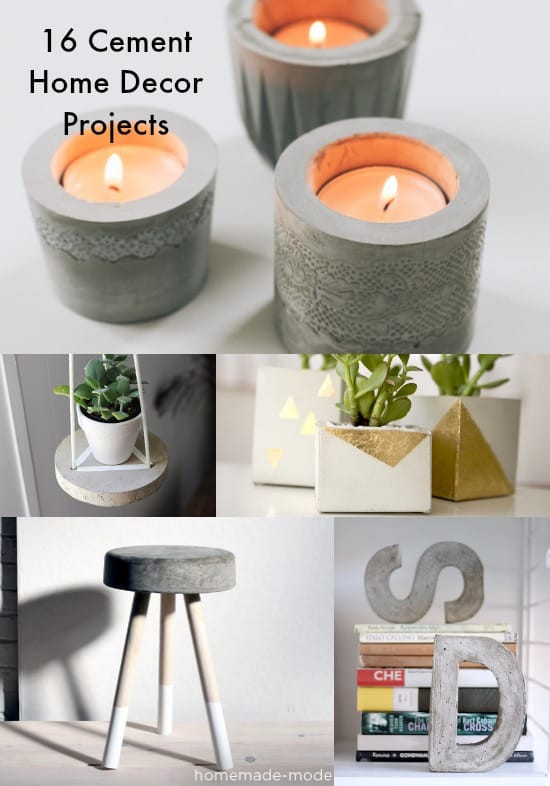DIY Home Decorations Crafts
 16 Concrete DIY Projects For Home Decor diycandy