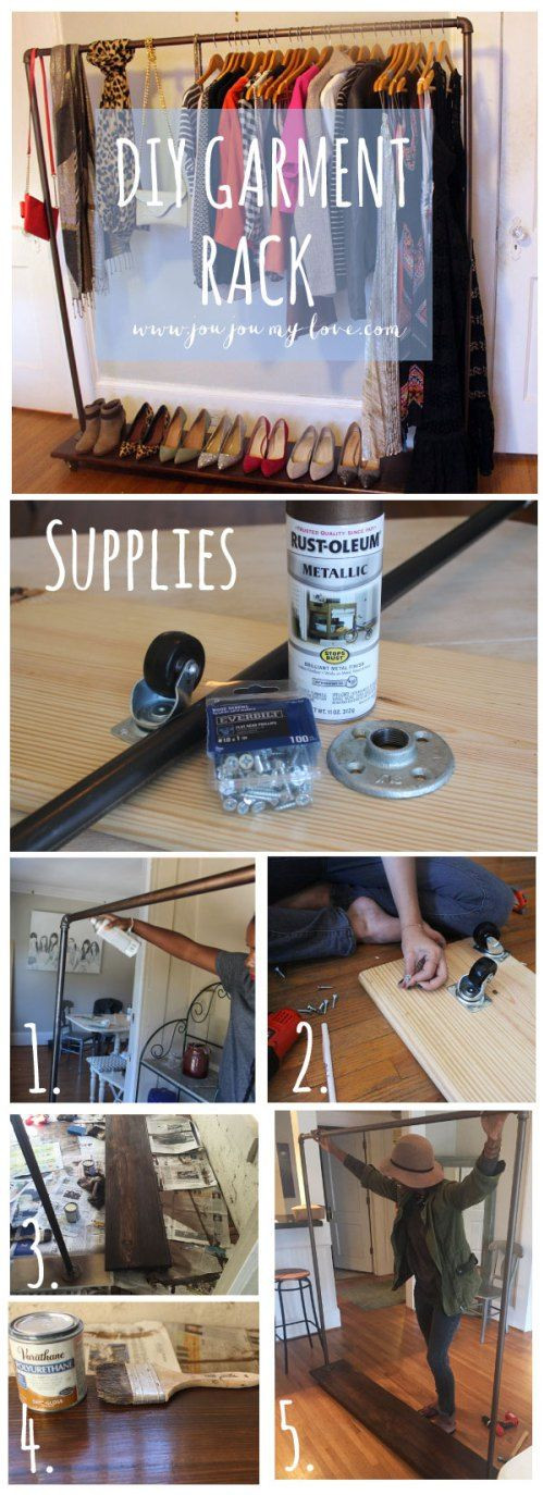 DIY Industrial Clothing Rack
 25 best ideas about Industrial closet on Pinterest