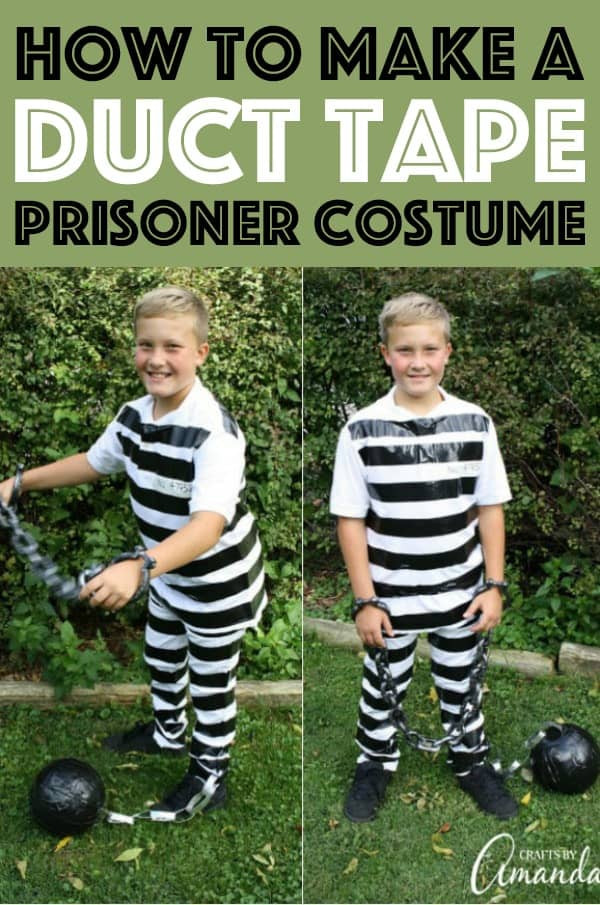 DIY Inmate Costume
 Prisoner Costume easily made with duct tape and white