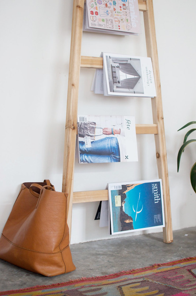 DIY Ladder Rack
 Quick DIY Ladder Magazine Rack