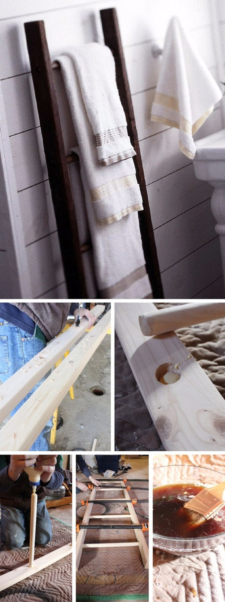 DIY Ladder Rack
 25 best ideas about Ladder Towel Racks on Pinterest