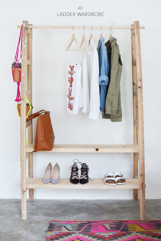 DIY Ladder Rack
 DIY Ladder Wardrobe